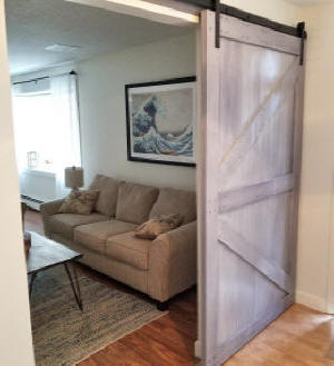 Grey Washed Arrow Barn Door