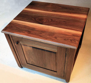 walnut storage cabinet