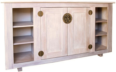 white entry cabinet