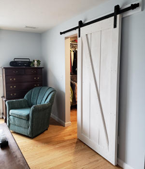 white Z barn door